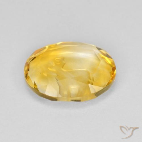 Citrino Dorado medio natural de 2.17 ct, Ovalada, Transparente