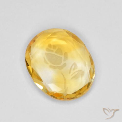1.53ct Natural Dorado claro Citrino, Ovalada, Transparente
