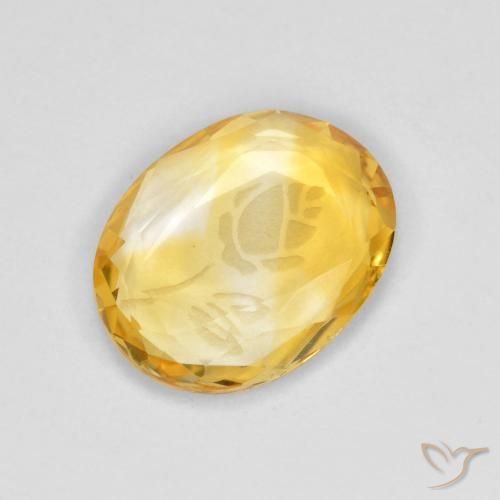 Citrino Dorado claro natural de 1.53 ct, Ovalada, Transparente