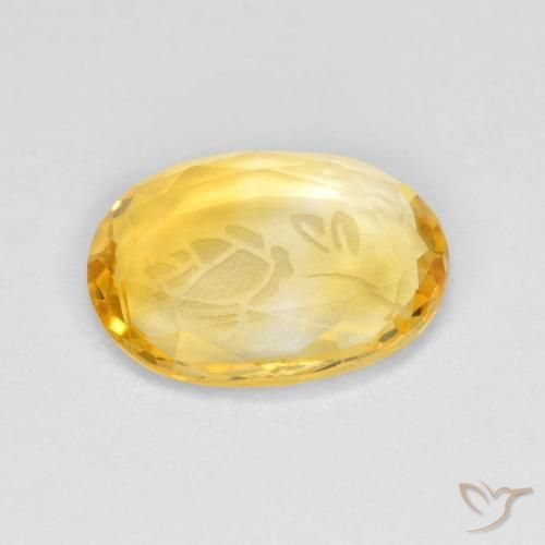 Citrino Dorado claro natural de 1.53 ct, Ovalada, Transparente