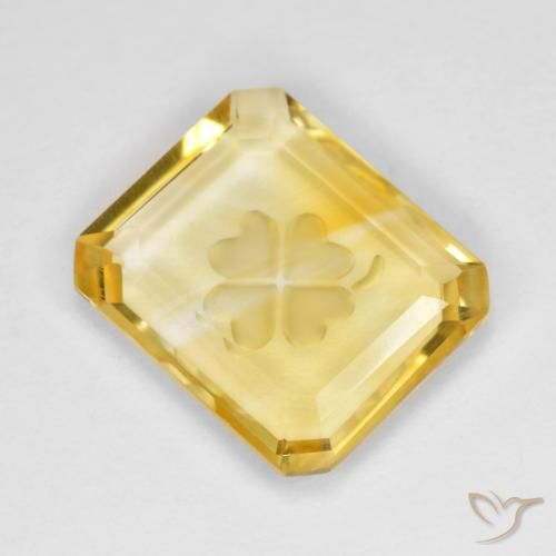 3.39ct Natural Dorado Citrino, corte esmeralda, Transparente