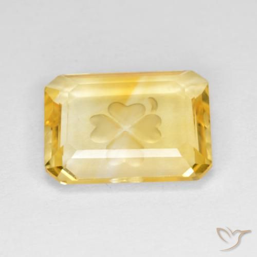Citrino Dorado natural de 3.39 ct, Corte Octágono / Esmeralda, Transparente