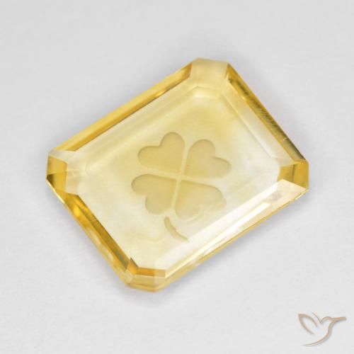 3.09ct Natural Dorado Citrino, corte esmeralda, Transparente
