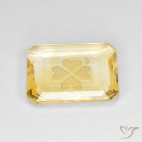 Citrino Dorado natural de 3.09 ct, Corte Octágono / Esmeralda, Transparente