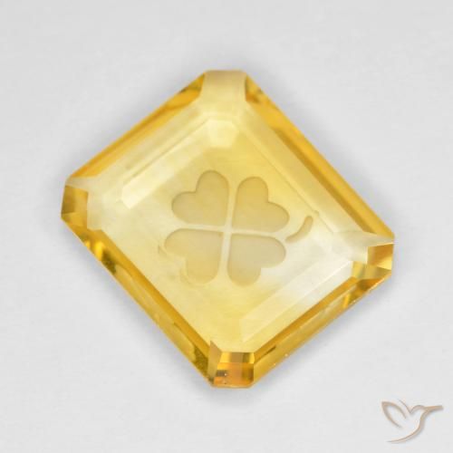 3.23ct Natural Oro Citrino, corte esmeralda, Transparente