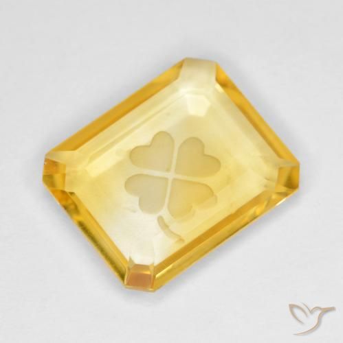 Citrino Oro natural de 3.23 ct, Corte Octágono / Esmeralda, Transparente