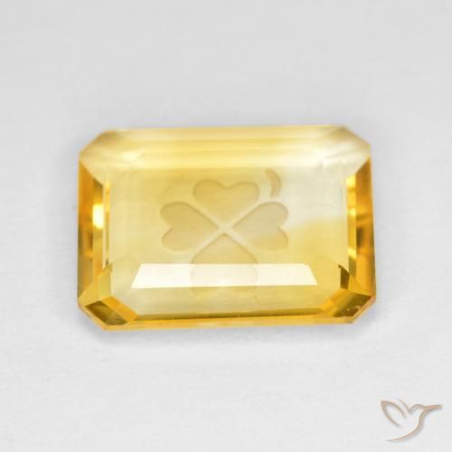 Citrino Oro natural de 3.23 ct, Corte Octágono / Esmeralda, Transparente