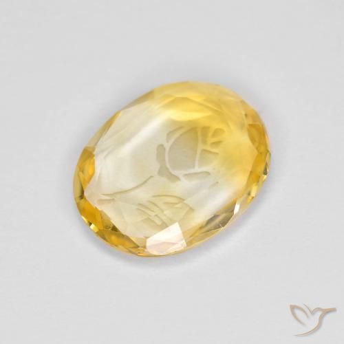 Citrino Dorado natural de 1.53 ct, Ovalada, Transparente