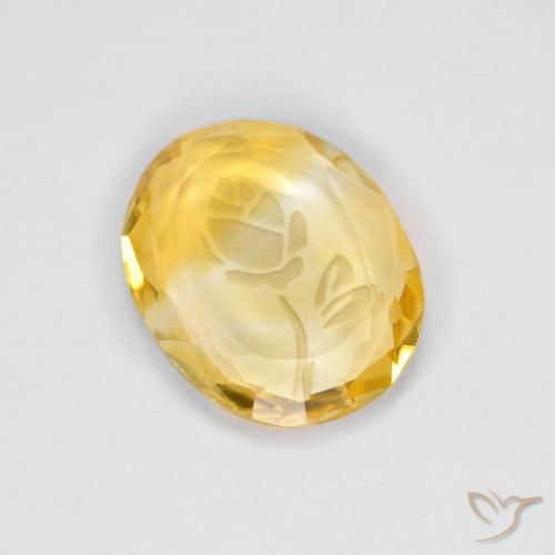 1.51ct Natural Dorado medio Citrino, Ovalada, Transparente