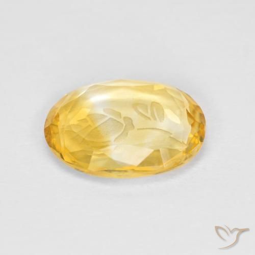 Citrino Dorado medio natural de 1.51 ct, Ovalada, Transparente