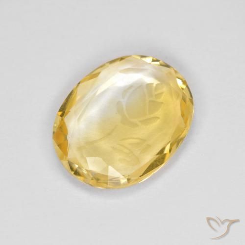 Citrino Dorado natural de 1.53 ct, Ovalada, Transparente