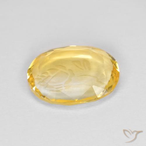 Citrino Dorado natural de 1.53 ct, Ovalada, Transparente