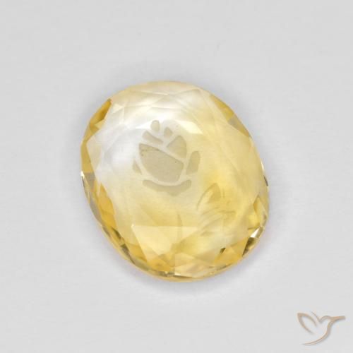 1.59ct Natural Dorado claro Citrino, Ovalada, Transparente