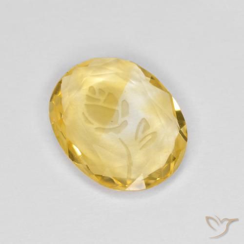 1.44ct Natural Dorado amarillento Citrino, Ovalada, Transparente