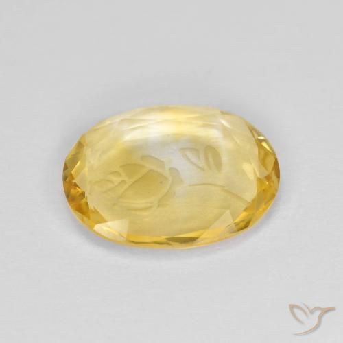 Citrino Dorado amarillento natural de 1.44 ct, Ovalada, Transparente