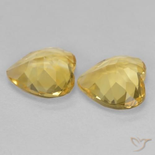 Gemas de Citrino Dorado claro natural de 2.02 ct, Corazón, VS