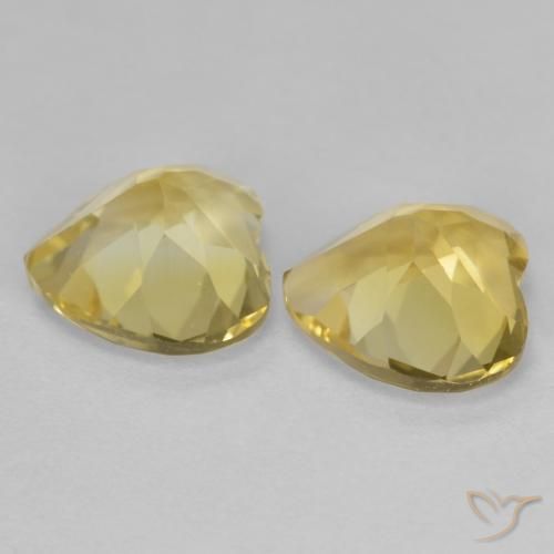 Gemas de Citrino Amarillo claro natural de 2.37 ct, Corazón, VS