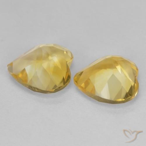 Gemas de Citrino Dorado claro natural de 2.16 ct, Corazón, VS