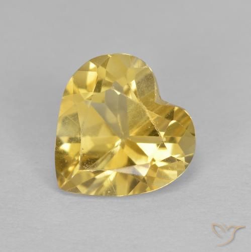 1.00ct Natural Dorado Citrino, Corazón, VS
