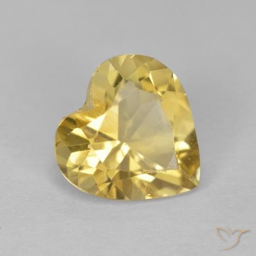 Citrino Dorado natural de 1.00 ct, Corazón, VS