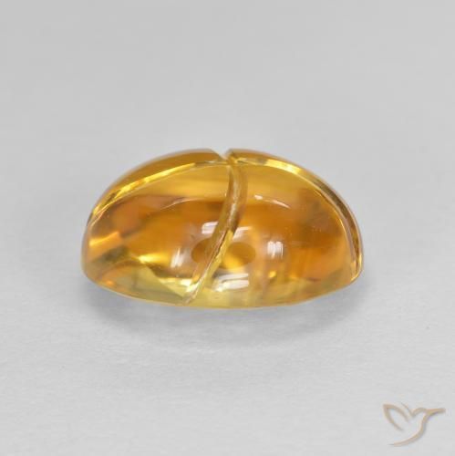 Citrino Dorado medio natural de 2.84 ct, Ovalada, Transparente