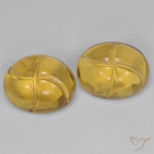 Gemas de Citrino Dorado medio natural de 5.62 ct, Ovalada, Transparente