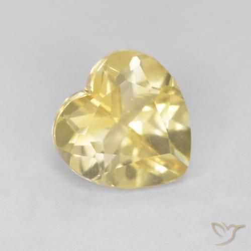 Citrino Dorado claro natural de 1.17 ct, Corazón, VS