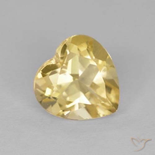 Citrino Dorado amarillento natural de 1.24 ct, Corazón, VS