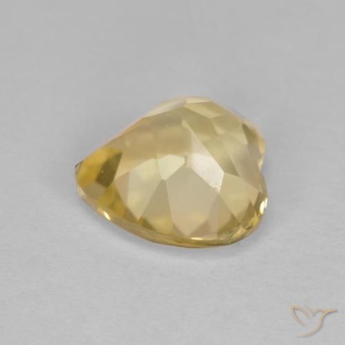 Citrino Dorado amarillento natural de 1.24 ct, Corazón, VS