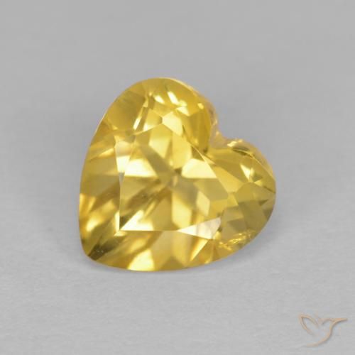 1.26ct Natural Dorado medio Citrino, Corazón, VS