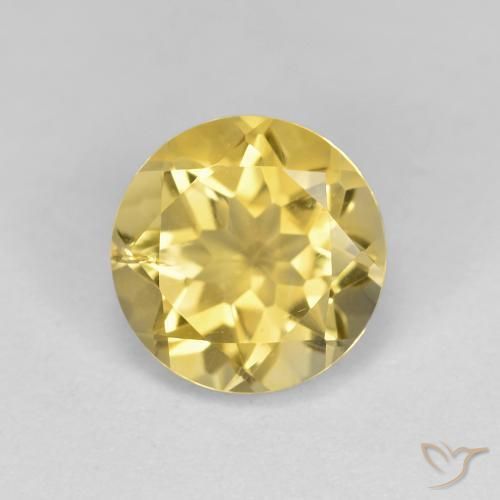 Citrino Dorado claro natural de 1.84 ct, Redondo, VS