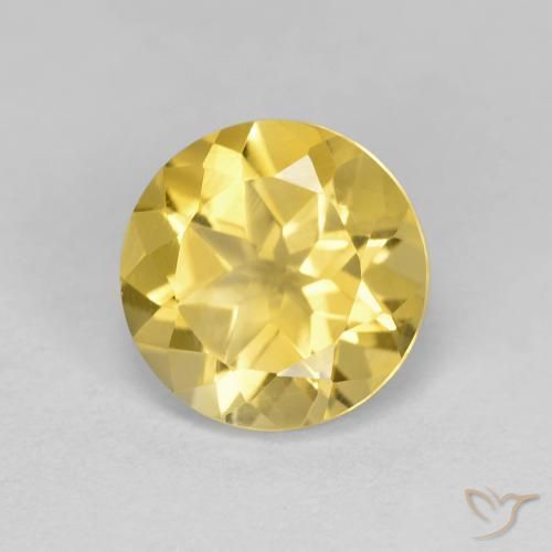 Citrino Dorado medio natural de 1.90 ct, Redondo, VS