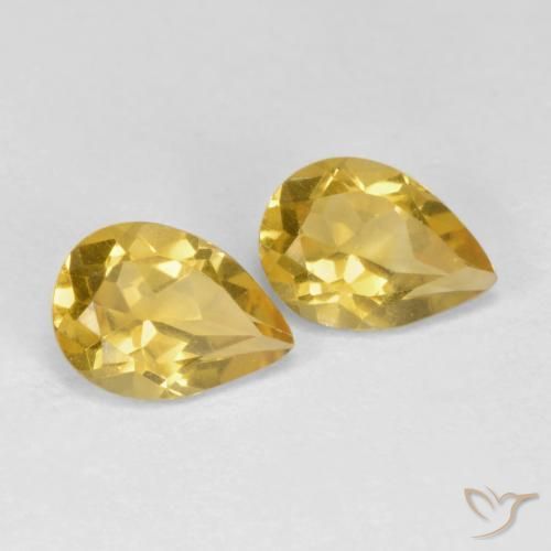 Gemas de Citrino Naranja dorado natural de 1.21 ct, En forma de pera, VS