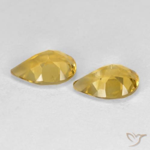 Gemas de Citrino Naranja dorado natural de 1.21 ct, En forma de pera, VS