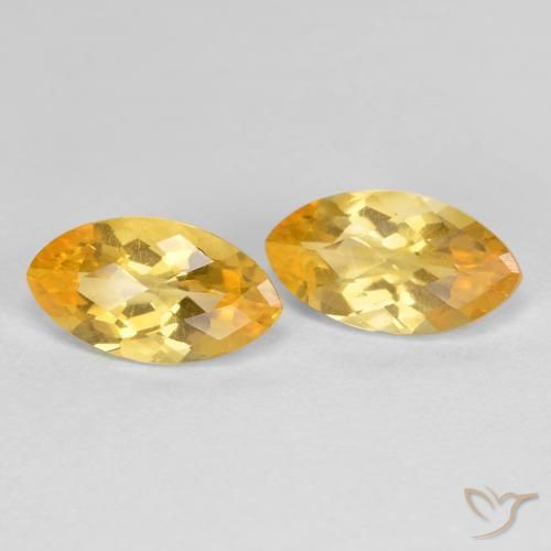 Gemas de Citrino Dorado naranja natural de 1.80 ct, Marquesa, VS