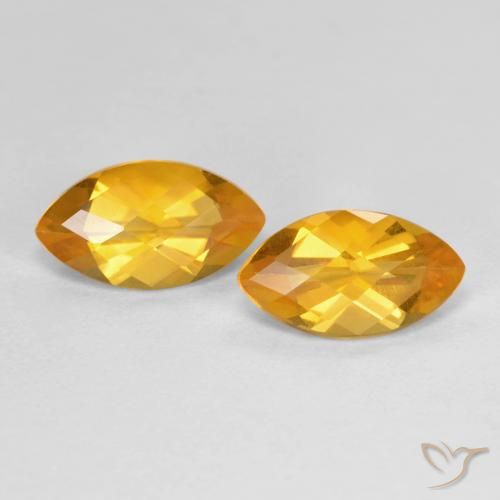 Gemas de Citrino Dorado naranja natural de 1.80 ct, Marquesa, VS