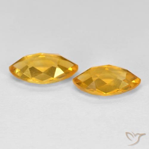 Gemas de Citrino Dorado naranja natural de 1.80 ct, Marquesa, VS
