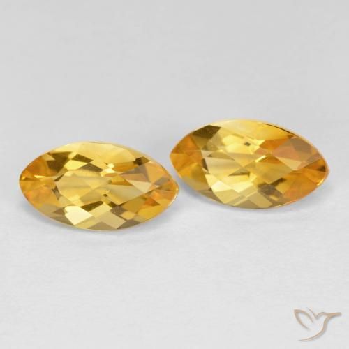 Gemas de Citrino Dorado oscuro medio natural de 2.09 ct, Marquesa, VS