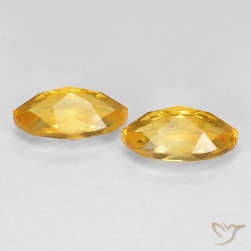Gemas de Citrino Dorado oscuro medio natural de 2.09 ct, Marquesa, VS