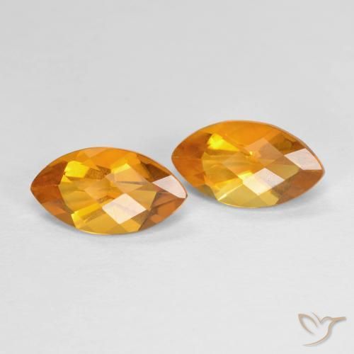 1.82ctw Natural Naranja oscuro Citrino, Marquesa, VS
