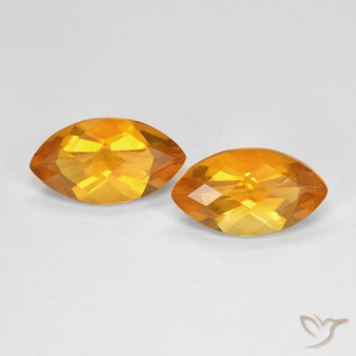 Gemas de Citrino Naranja oscuro natural de 1.82 ct, Marquesa, VS