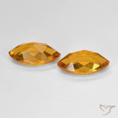 Gemas de Citrino Naranja oscuro natural de 1.82 ct, Marquesa, VS