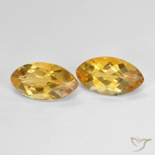 1.99ctw Natural Dorado oscuro medio Citrino, Marquesa, VS
