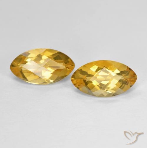 Gemas de Citrino Dorado oscuro medio natural de 1.99 ct, Marquesa, VS