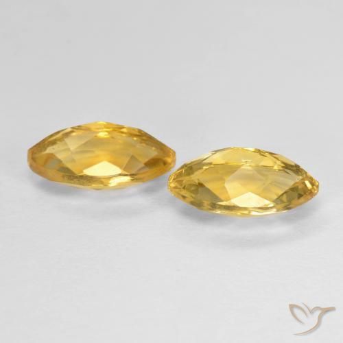 Gemas de Citrino Dorado oscuro medio natural de 1.99 ct, Marquesa, VS