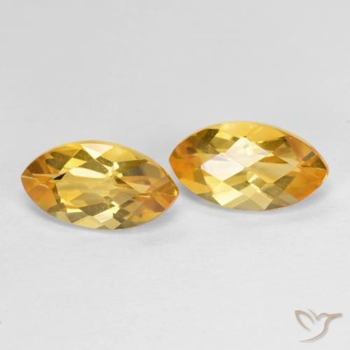 Gemas de Citrino Dorado oscuro natural de 2.08 ct, Marquesa, VS