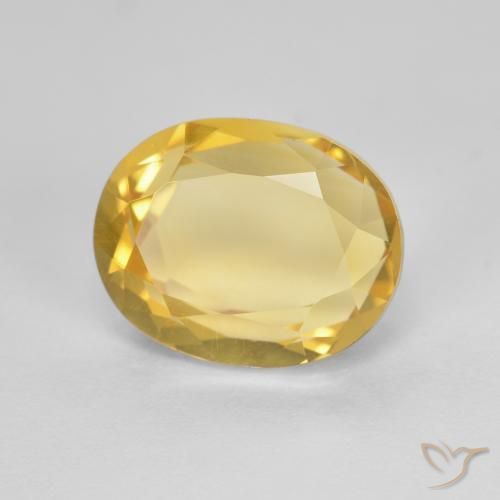 Citrino Dorado medio natural de 2.80 ct, Ovalada, VVS-VS