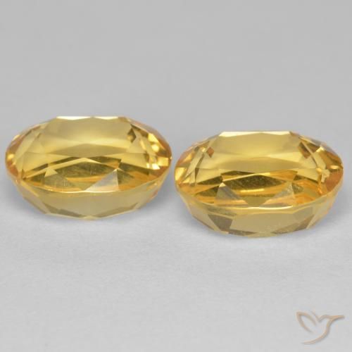 Gemas de Citrino Naranja dorado natural de 5.71 ct, Ovalada, VVS-VS