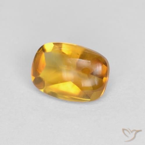 Citrino Dorado oscuro natural de 0.86 ct, Forma Cojín, Transparente