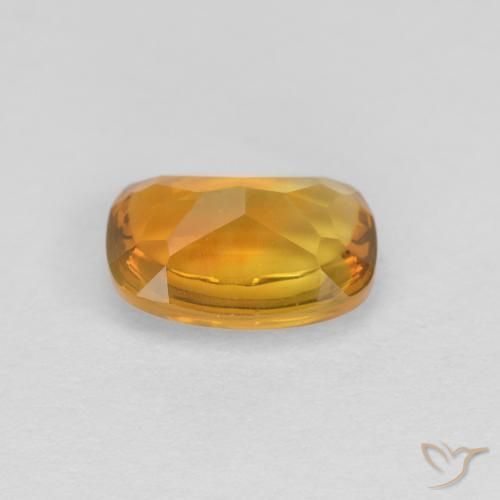 Citrino Dorado oscuro natural de 0.86 ct, Forma Cojín, Transparente